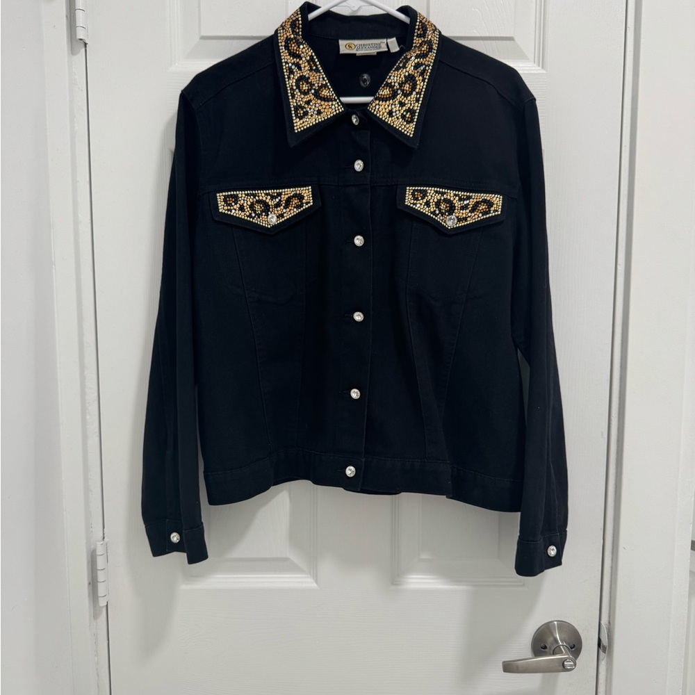 Christine Alexander Black Jacket with Gold and Silver Embellishments